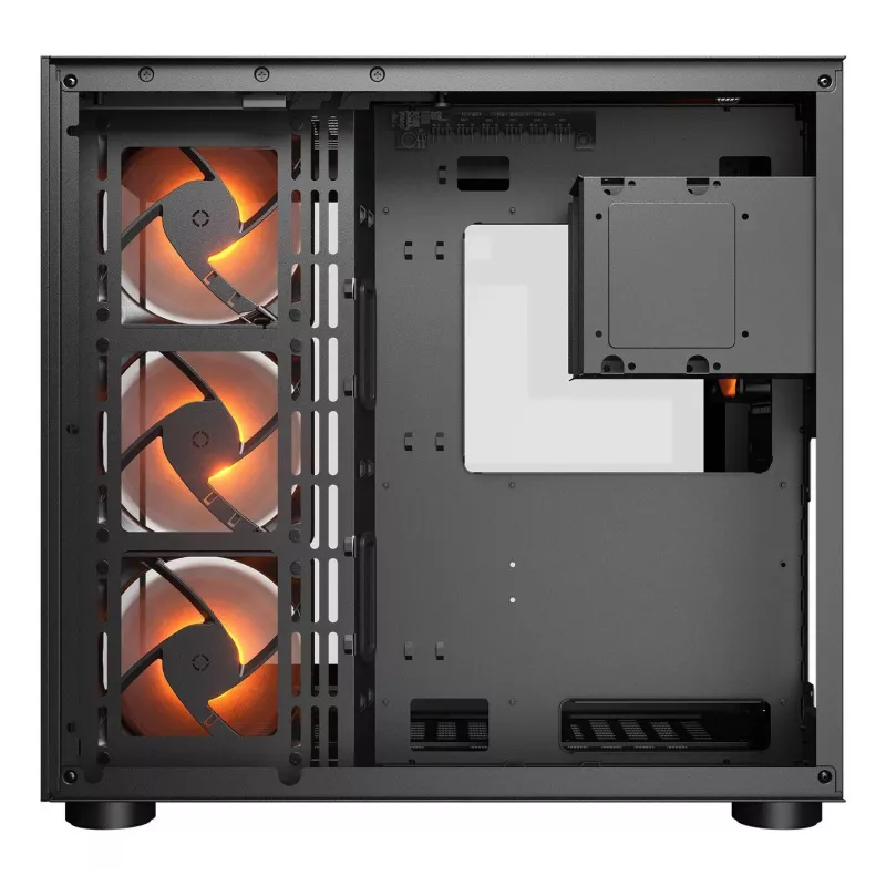 COUGAR PC Midi Tower Case FV150 ARGB — Black, ATX/MicroATX/Mini-ITX, 3x120mm front + 1x120mm rear, 2x3.5 inch & 2x2.5 inch bays