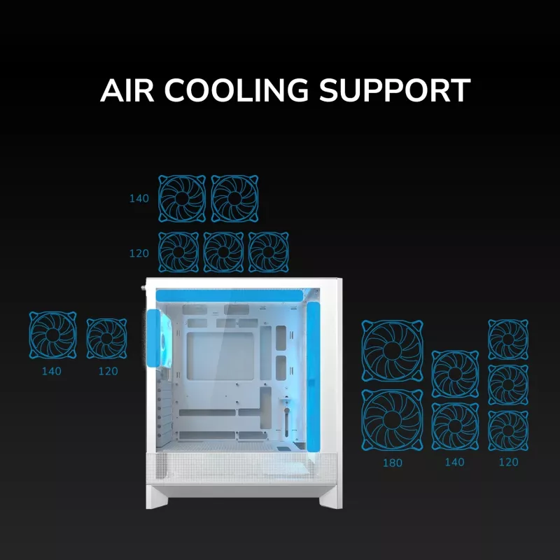 COUGAR Midi Tower Case, Airface 180, ARGB, Black