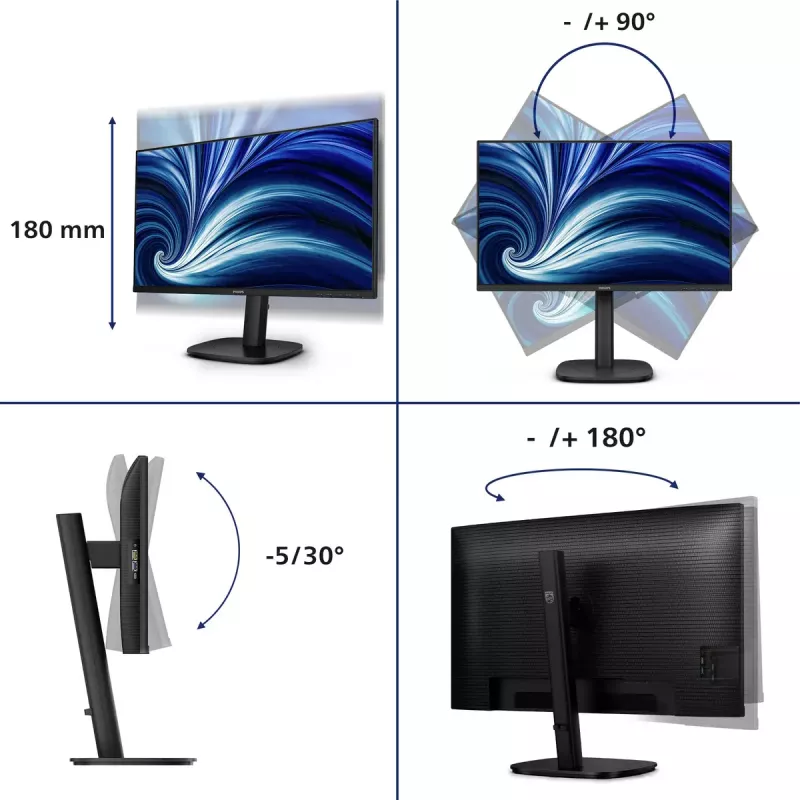 Philips 3000 series 24B2U3301D/00 computer monitor 61.2 cm (24.1 inch) 1920 x 1200 pixels WUXGA LCD Black