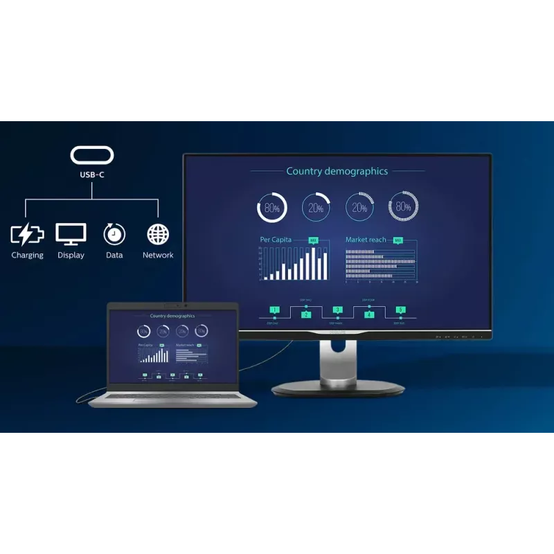 Philips 3000 series 24B2U3301D/00 computer monitor 61.2 cm (24.1 inch) 1920 x 1200 pixels WUXGA LCD Black