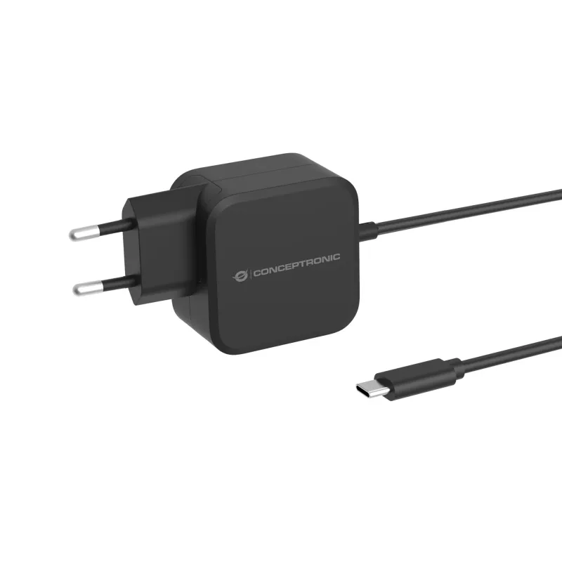 Conceptronic OZUL04BE 67W GaN USB PD Charger, Built-in USB-C Cable