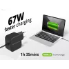 Conceptronic OZUL04BE 67W GaN USB PD Charger, Built-in USB-C Cable