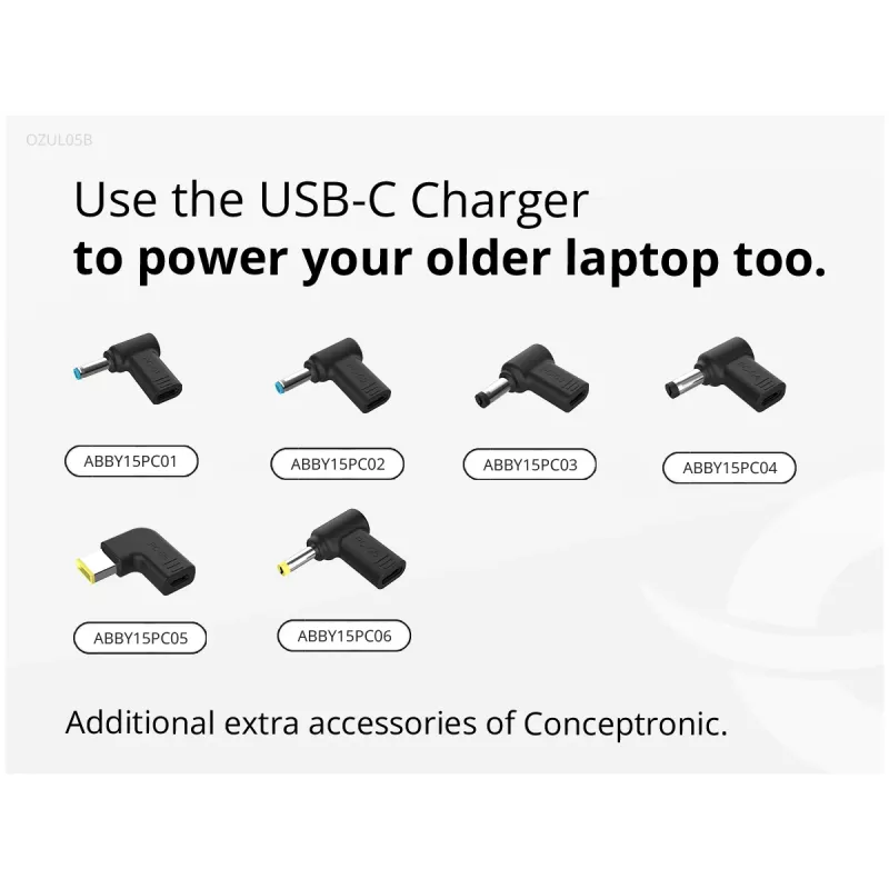 Conceptronic OZUL05BE mobile device charger Universal Black AC Indoor