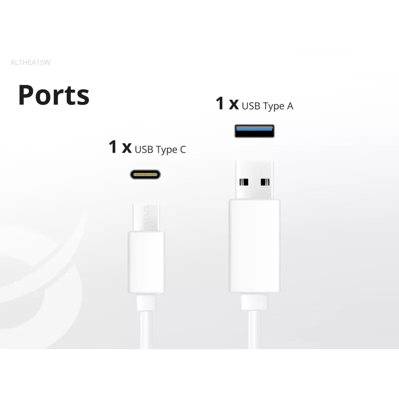 Conceptronic 2-Port 20W GaN USB PD Charger, USB-C x 1, USB-A x 1, QC 3.0, PPS
