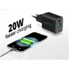 Conceptronic 2-Port 20W GaN USB PD Charger, USB-C x 1, USB-A x 1, QC 3.0, PPS