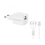 Conceptronic 2-Port 33W GaN USB PD Charger with 3-in-1 Charging Cable, USB-C x 1, USB-A x 1, QC 3.0, PPS