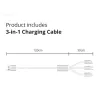 Conceptronic 2-Port 33W GaN USB PD Charger with 3-in-1 Charging Cable, USB-C x 1, USB-A x 1, QC 3.0, PPS