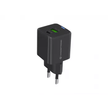 Conceptronic 2-Port 33W GaN USB PD Charger with 3-in-1 Charging Cable, USB-C x 1, USB-A x 1, QC 3.0, PPS