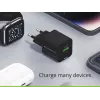 Conceptronic 2-Port 33W GaN USB PD Charger with 3-in-1 Charging Cable, USB-C x 1, USB-A x 1, QC 3.0, PPS