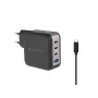 Conceptronic 4-Port 100W GaN USB PD Charger with USB-C Charging Cable, USB-C x 3, USB-A x 1, QC 3.0, PPS
