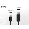 Conceptronic 4-Port 100W GaN USB PD Charger with USB-C Charging Cable, USB-C x 3, USB-A x 1, QC 3.0, PPS