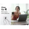 Conceptronic 4-Port 100W GaN USB PD Charger with USB-C Charging Cable, USB-C x 3, USB-A x 1, QC 3.0, PPS