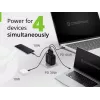 Conceptronic 4-Port 100W GaN USB PD Charger with USB-C Charging Cable, USB-C x 3, USB-A x 1, QC 3.0, PPS