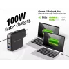 Conceptronic 4-Port 100W GaN USB PD Charger with USB-C Charging Cable, USB-C x 3, USB-A x 1, QC 3.0, PPS