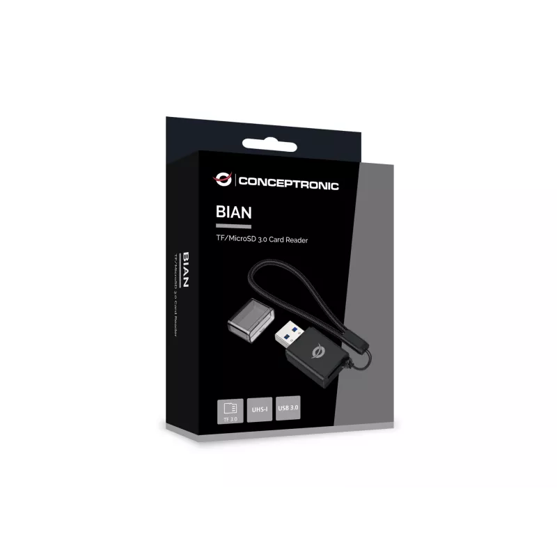 Conceptronic BIAN07B TF/MicroSD 3.0 Card Reader, UHS-I, USB 3.0, 5Gbps