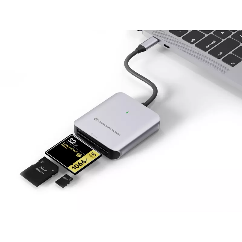 Conceptronic BIAN09G 3-in-1 Card Reader USB 3.2 Gen 2, CFast 2.0, SD TF/MicroSD 4.0, UHS-II