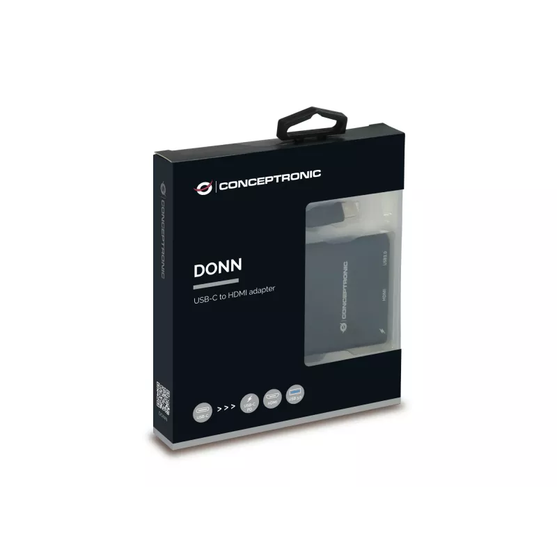 Conceptronic DONN01B laptop dock/port replicator USB 3.2 Gen 1 (3.1 Gen 1) Type-C Black