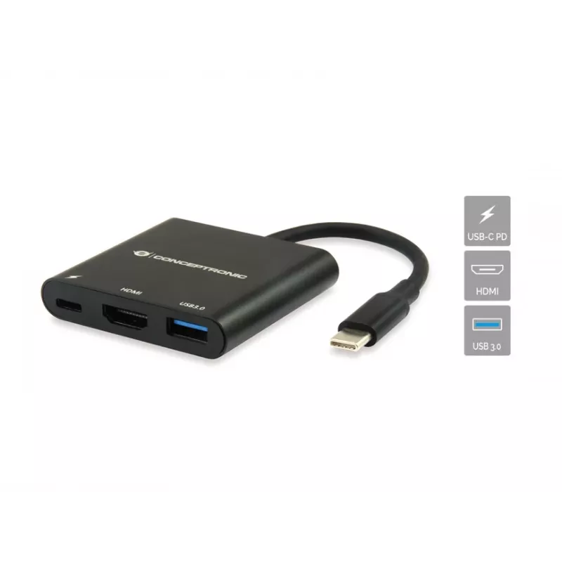 Conceptronic DONN01B laptop dock/port replicator USB 3.2 Gen 1 (3.1 Gen 1) Type-C Black