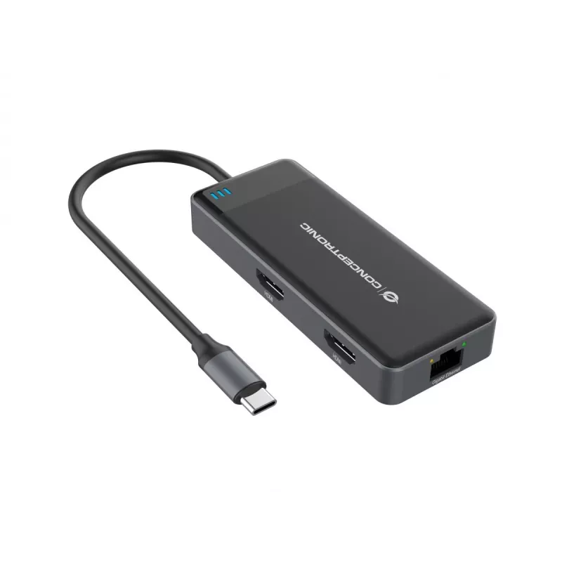 Conceptronic DONN14G laptop dock/port replicator Wired USB 3.2 Gen 1 (3.1 Gen 1) Type-C Grey