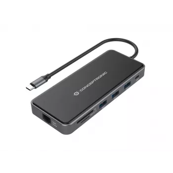 Conceptronic DONN15G laptop dock/port replicator Wired USB 3.2 Gen 1 (3.1 Gen 1) Type-C Grey