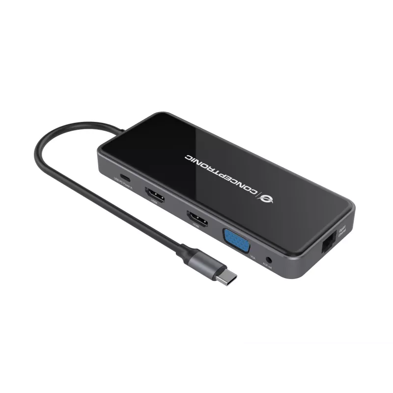 Conceptronic DONN15G laptop dock/port replicator Wired USB 3.2 Gen 1 (3.1 Gen 1) Type-C Grey