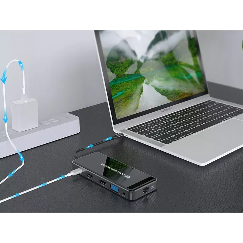 Conceptronic DONN15G laptop dock/port replicator Wired USB 3.2 Gen 1 (3.1 Gen 1) Type-C Grey