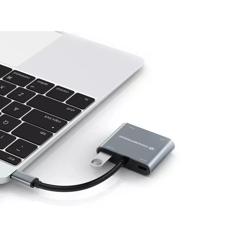 Conceptronic DONN16G Wired USB 3.2 Gen 1 Type-C Grey 100W 4K Ultra HD