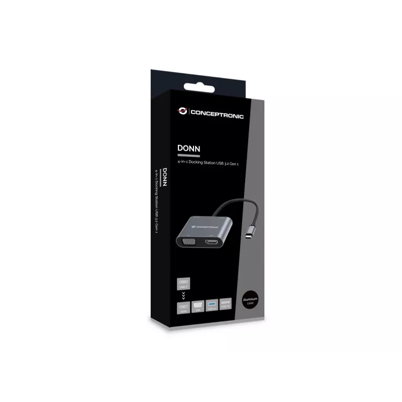 Conceptronic DONN16G Wired USB 3.2 Gen 1 Type-C Grey 100W 4K Ultra HD