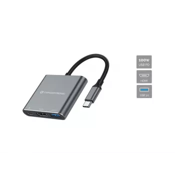 Conceptronic DONN18G 3-in-1 USB 3.2 Gen 1 Docking Station, HDMI, USB 3.0, 100W USB PD