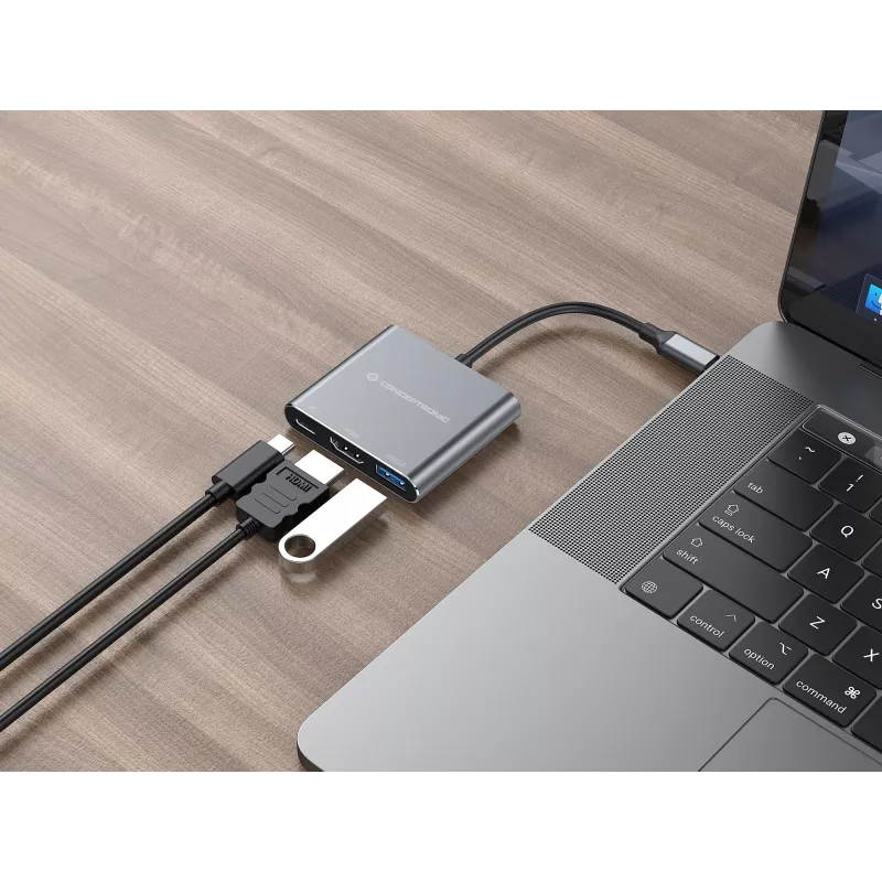 Conceptronic DONN18G 3-in-1 USB 3.2 Gen 1 Docking Station, HDMI, USB 3.0, 100W USB PD