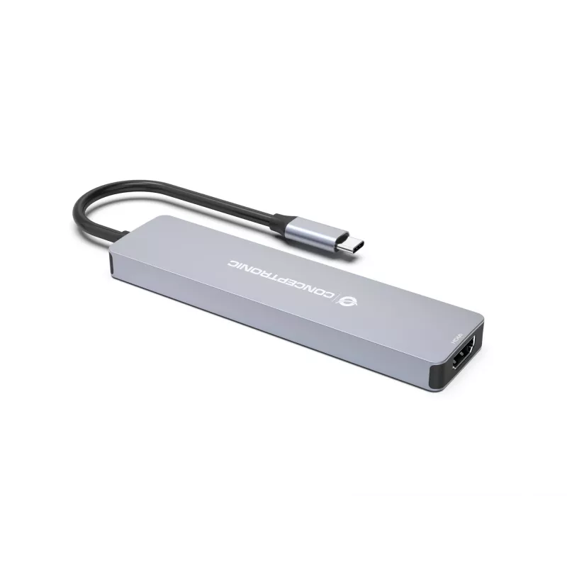 Conceptronic DONN19G 7-in-1 USB 3.2 Gen 1 Docking Station, HDMI, USB-A 3.0 x 3, SD, TF/MicroSD, 100W USB PD