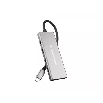 Conceptronic HUBBIES17G interface hub USB 3.2 Gen 2 (3.1 Gen 2) Type-C 10000 Mbit/s Grey