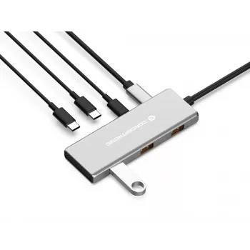 Conceptronic HUBBIES17G interface hub USB 3.2 Gen 2 (3.1 Gen 2) Type-C 10000 Mbit/s Grey