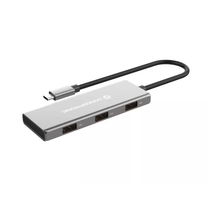 Conceptronic HUBBIES17G interface hub USB 3.2 Gen 2 (3.1 Gen 2) Type-C 10000 Mbit/s Grey