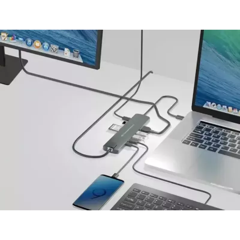 Conceptronic DONN 9-in-1 Multifunctional USB Hub Adapter