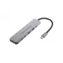 6-in-1 USB 3.2 Gen 1 Docking Station CONCEPTRONIC DONN33G HDMI, 2×USB-A 5Gbps, 2×USB-C 5Gbps, 100W USB PD, Silver