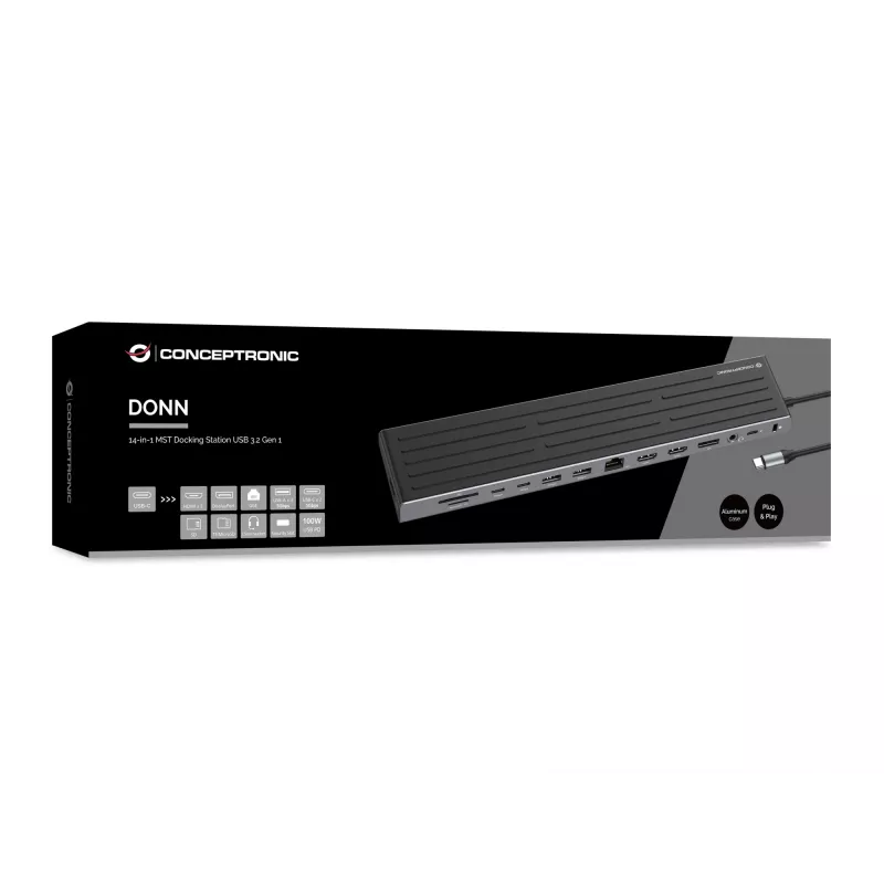 Docking Station Conceptronic DONN32B 14-in-1 USB 3.2 Gen 1 HDMI DP