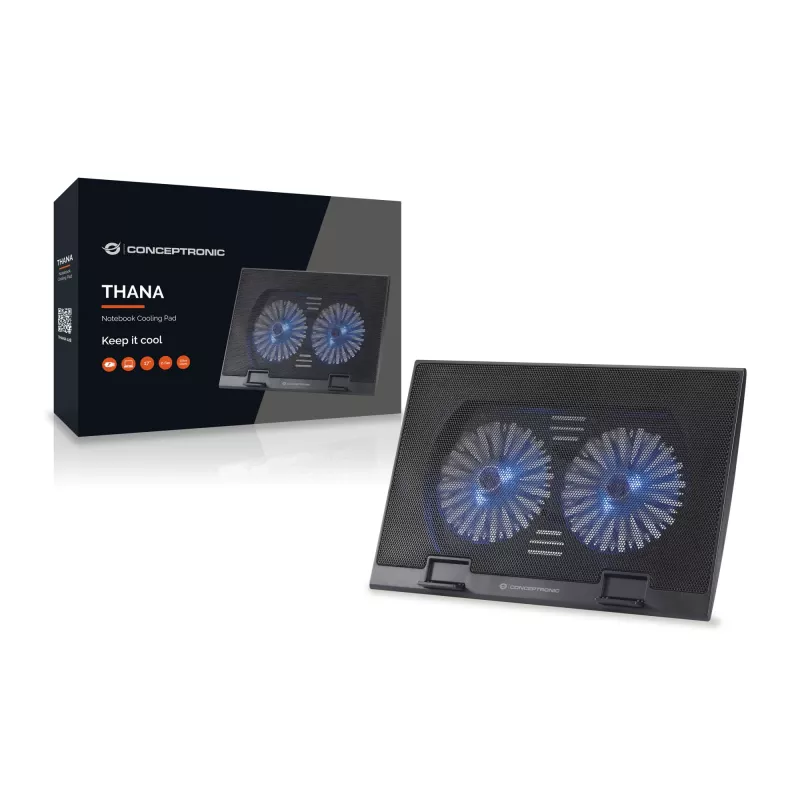 Conceptronic THANA Notebook Cooling Pad, Fits up to 17 inch, 2-Fan