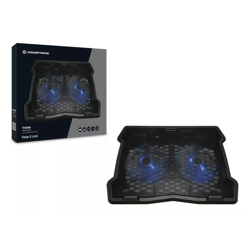 Conceptronic THANA06B laptop cooling pad 39.6 cm (15.6 inch) Black