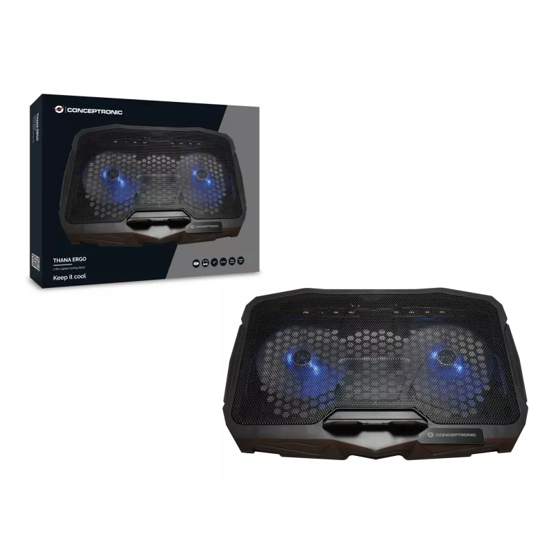 Conceptronic THANA07B laptop cooling pad 43.2 cm (17 inch) Black
