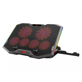 Conceptronic THYIA ERGO 6-Fan Gaming Laptop Cooling Stand, 43.2 cm (17 inch), 6 pc(s), Buttons, Grey, Blue, Green, Red, China