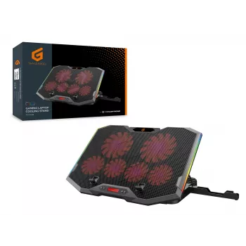Conceptronic THYIA ERGO 6-Fan Gaming Laptop Cooling Stand, 43.2 cm (17 inch), 6 pc(s), Buttons, Grey, Blue, Green, Red, China