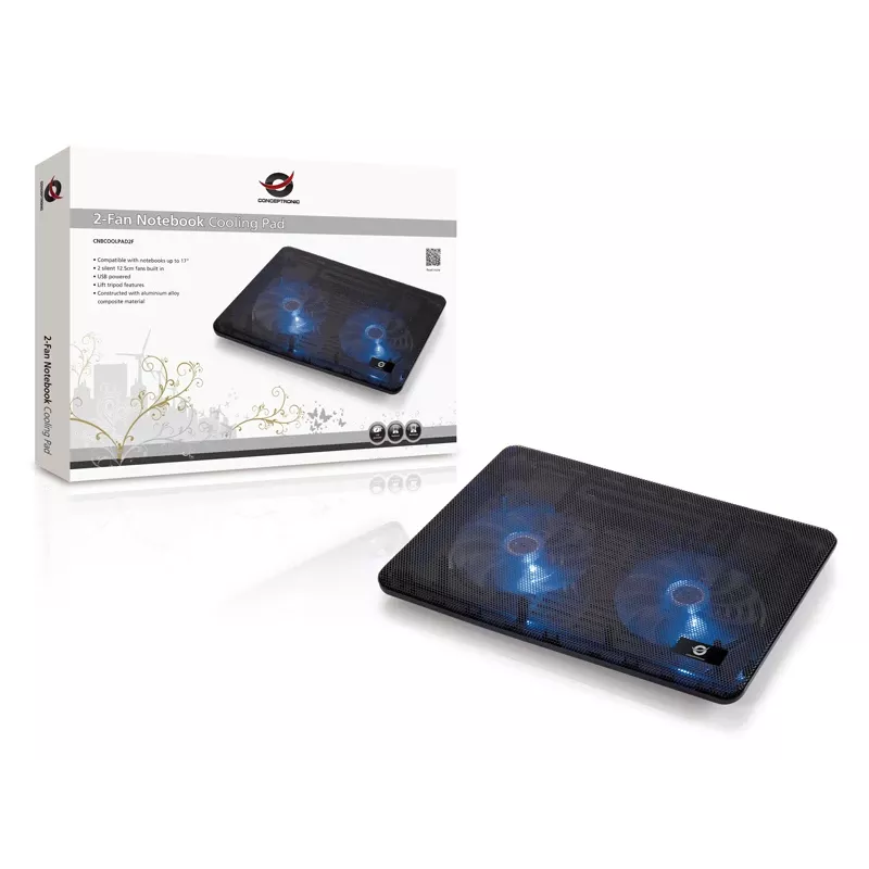 Conceptronic THANA Notebook Cooling Pad, Fits up to 15.6 inch, 2-Fan