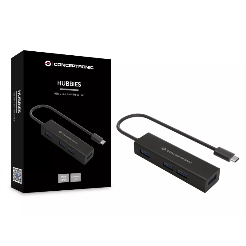 Conceptronic HUBBIES USB-C to 4-Port USB 3.0 Hub