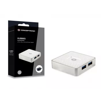 Conceptronic HUBBIES03W interface hub USB 3.2 Gen 1 (3.1 Gen 1) Micro-B 5000 Mbit/s White
