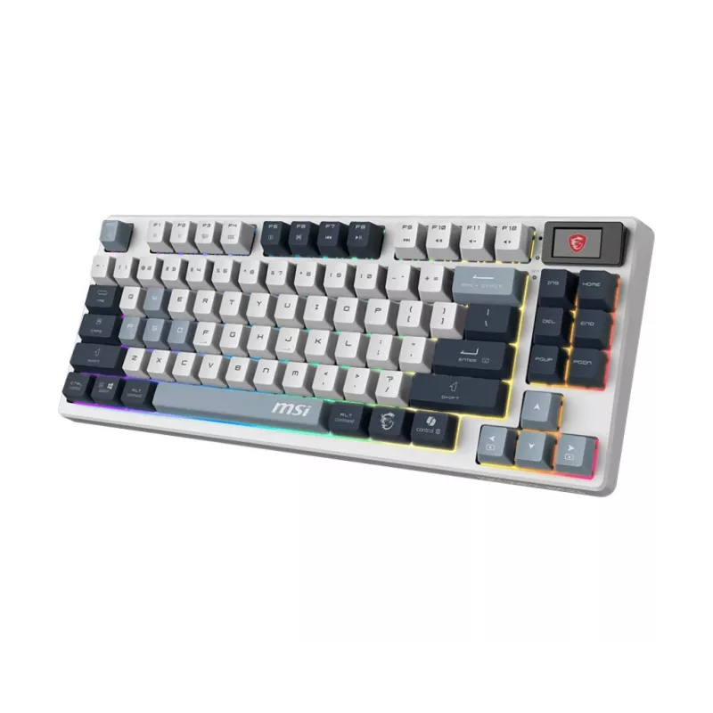 Keyboard MSI FORGE GK600 TKL WIRELESS SKY — Tenkeyless mechanical, USB + Bluetooth, QWERTY UK English, RGB, Blue/White