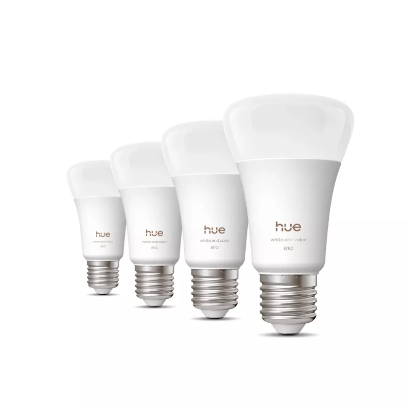 Smart bulb Philips A60 E27, Bluetooth/Zigbee, 6 W, 810 lm, white, pack of 4