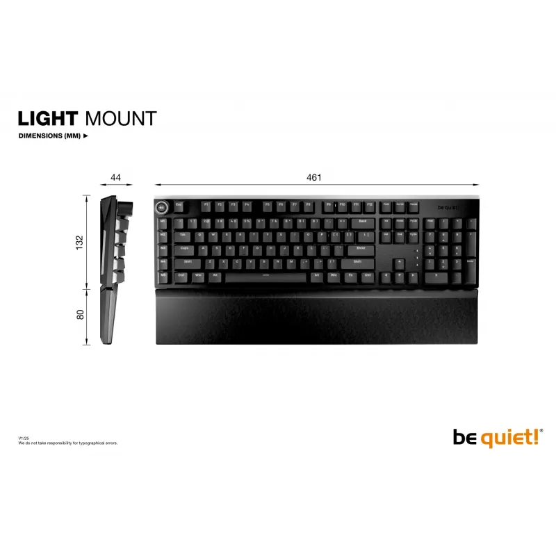 be quiet! Light Mount Silent Tactile DE ISO keyboard Gaming USB QWERTZ German Black
