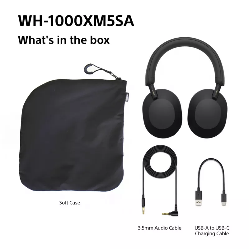 Sony WH-1000XM5SA Headset Wired & Wireless Head-band Music USB Type-C Bluetooth Black