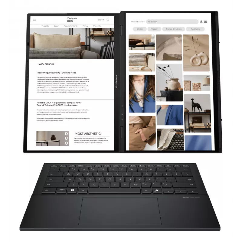 Hybrid (2-in-1) ASUS Zenbook Duo UX8406CA-PZ195X 14 inch Intel Core Ultra 9 285H 32 GB 2 TB Intel Arc 140T Windows 11 Pro